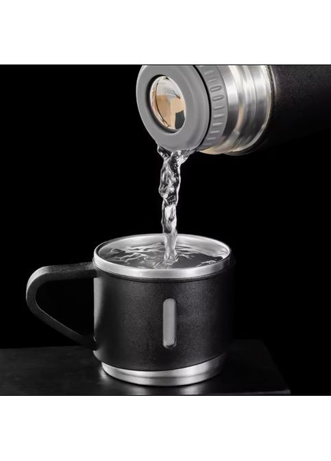 Подарунковий набір Vacuum Flask SET вакуумний термос із неіржавкої сталі 3 чашки Чорний No Brand (323486496)