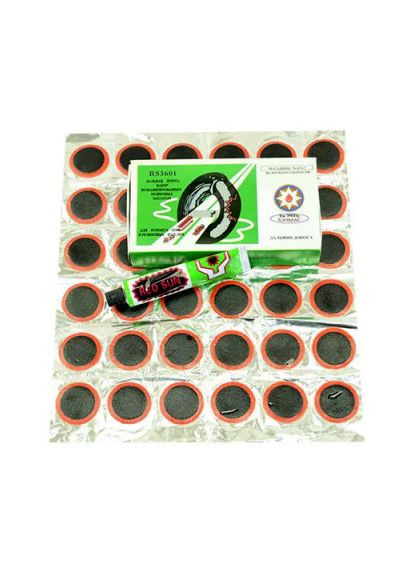 Латка для камери квадратна 38 латки + клей Кругла (RS3601) Red Sun (348357137)