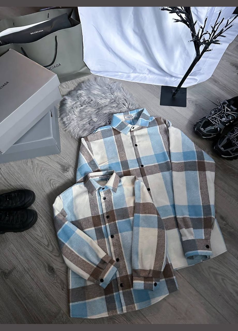 Голубой кэжуал рубашка в клетку Adelante