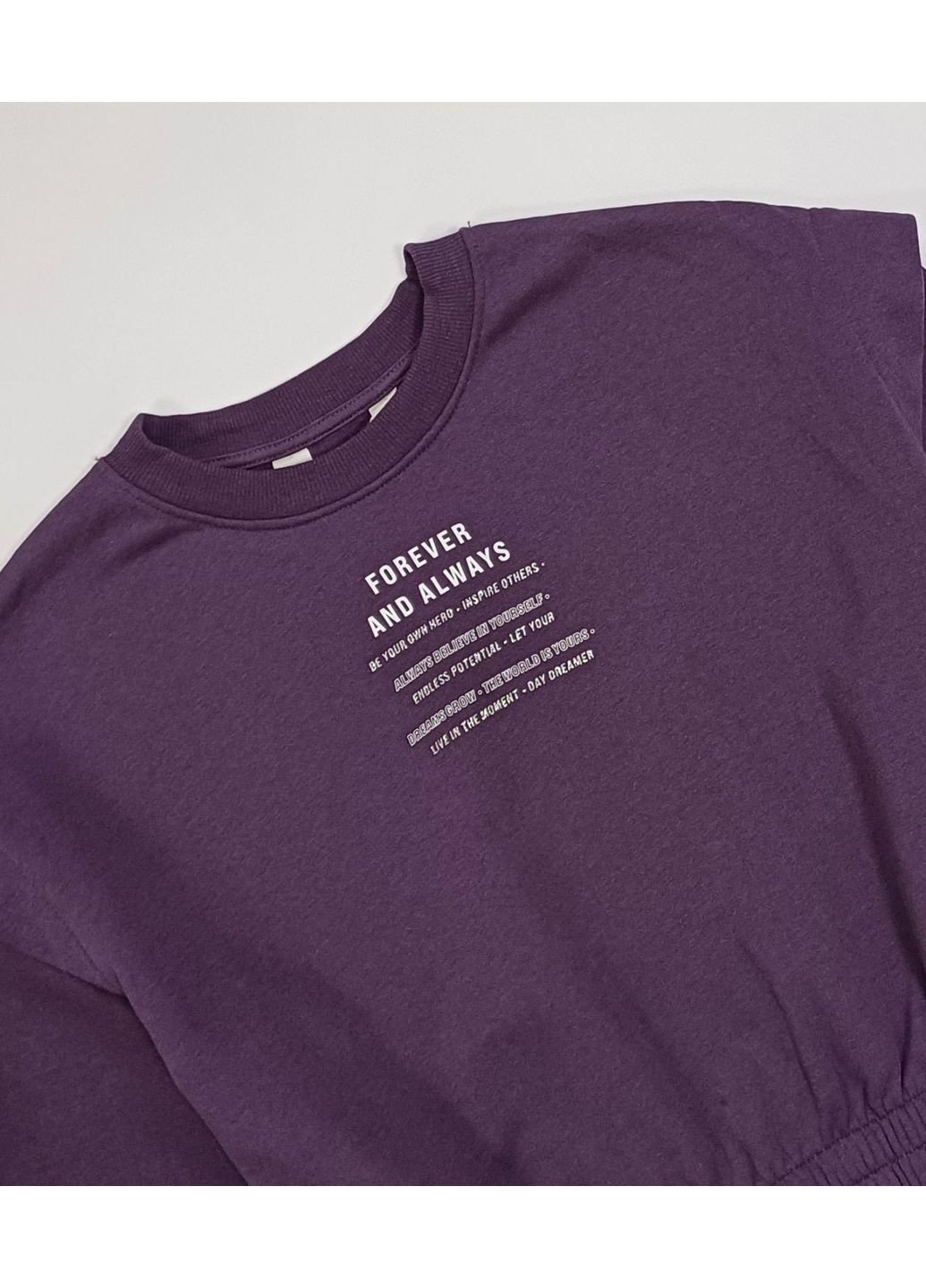 H&M свитшот надпись фиолетовый повседневный хлопок