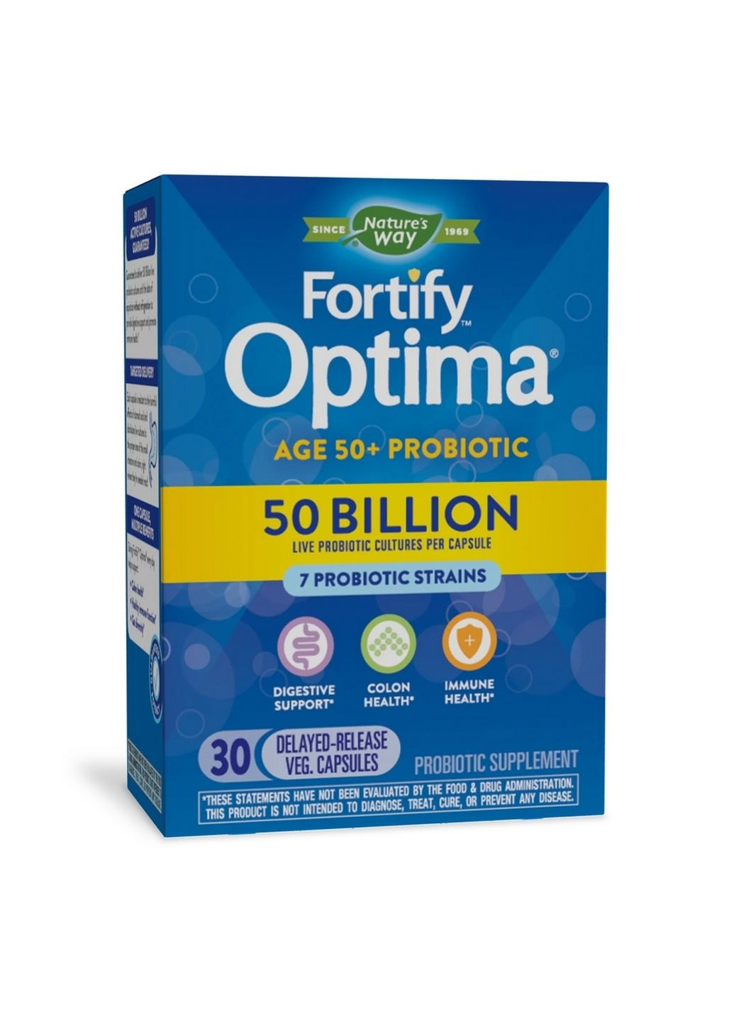 Пробіотики та пребіотики Fortify Optima Adult 50+ Probiotic 50 Billion, 30 вегакапсул Nature's Way (293482968)