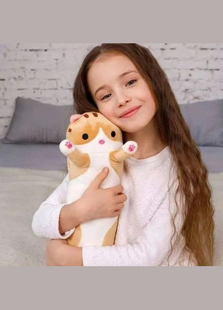 Мягкая игрушка - подушка Кот Батон 70 см плюшевая подушка мягкая тактильная ткань плюш и синтепон Good Idea (304846682)