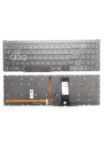 Клавіатура ноутбука Nitro 4 AN51543/AN515-54/AN517-51/AN715-51 черна з кольор п (A46212) Acer nitro 4 an515-43/an515-54/an517-51/an715-51 черна (275092132)