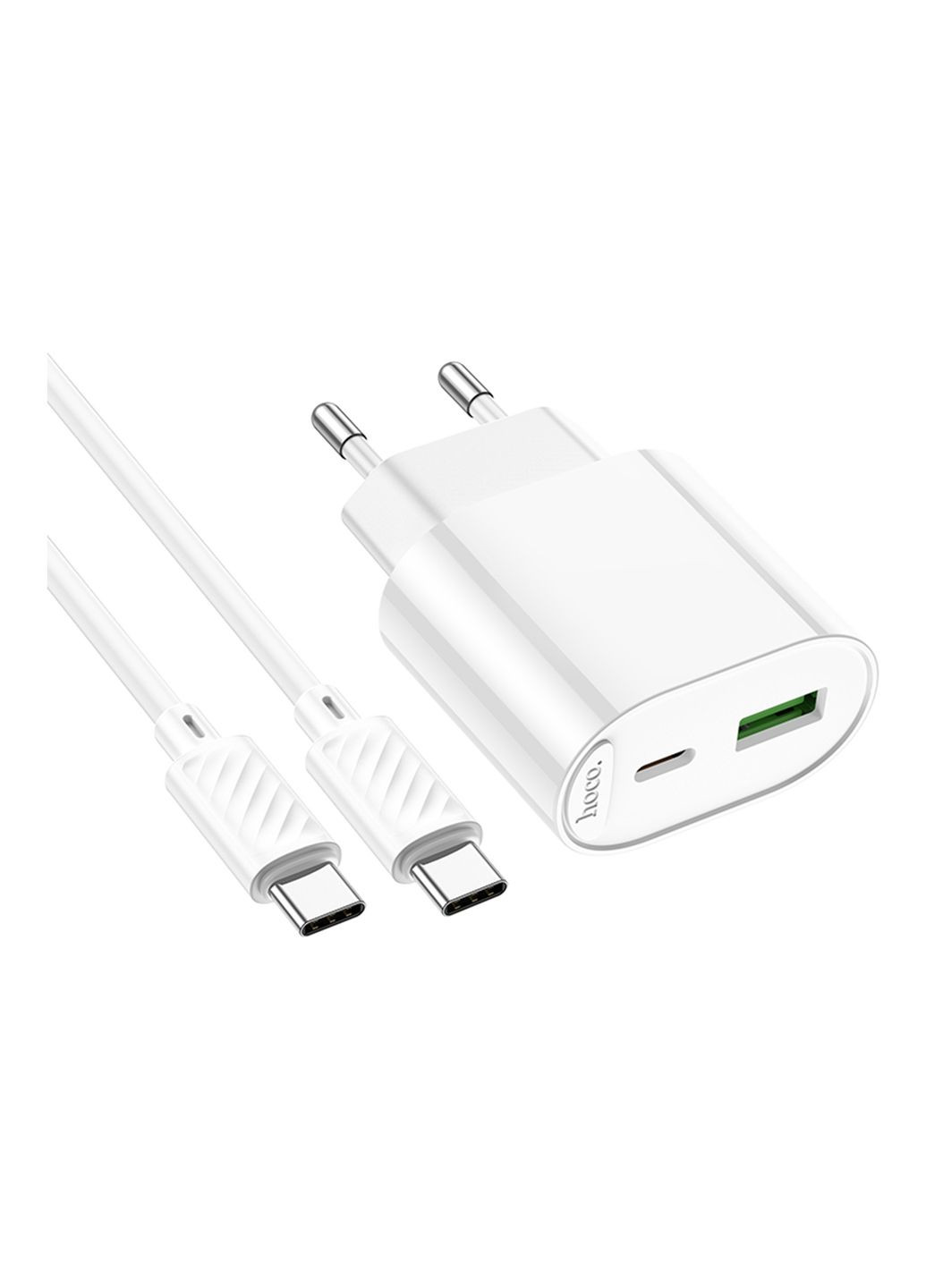 Мережевий Зарядний Пристрій C109A 1USB-C/1USB PD/QC 20W+Type-C to Type-C Hoco (371631938)
