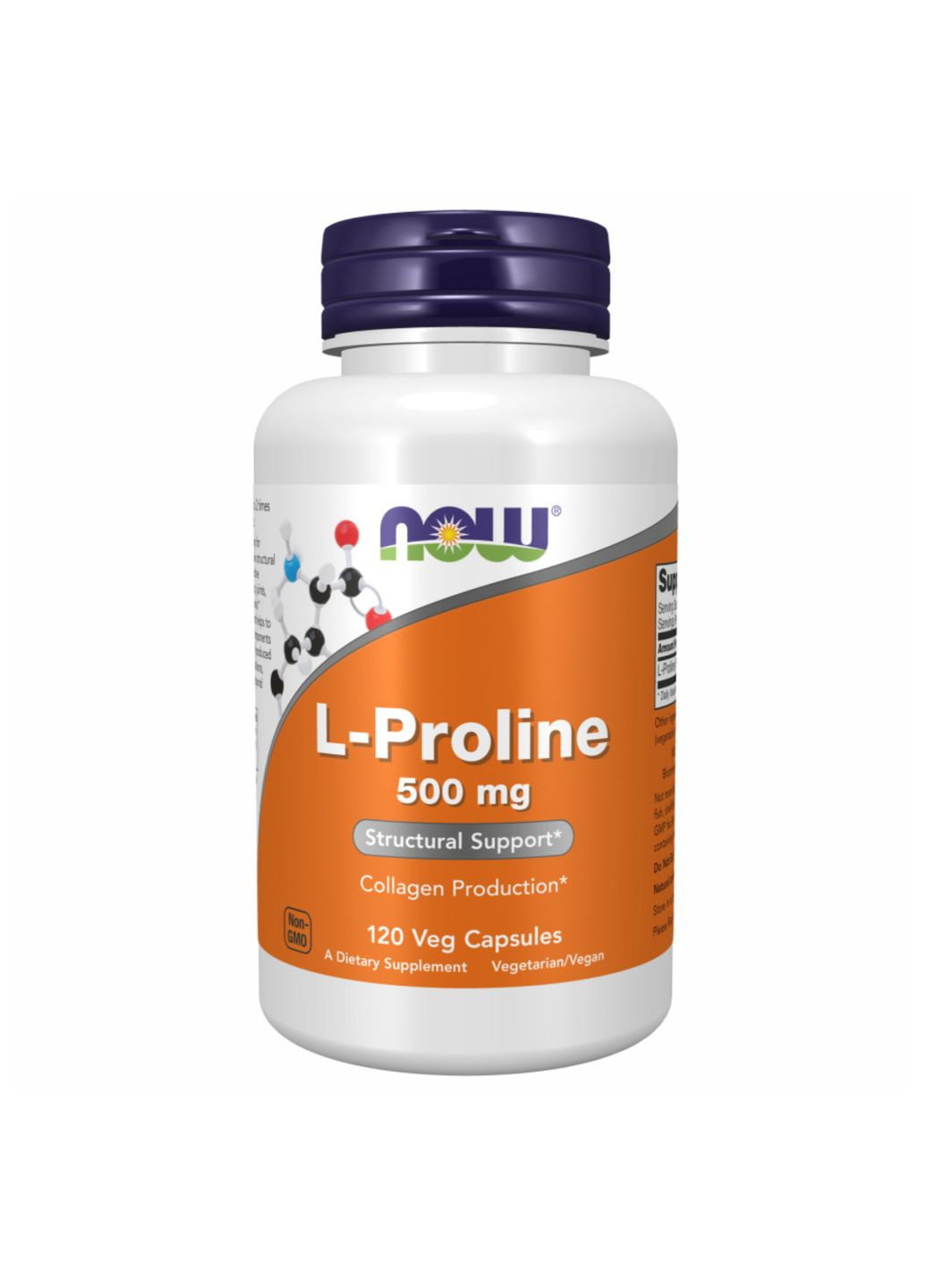L-пролин 500мг 120 капсул L-Proline аминокислота для коллагена поддержка суставов и кожи Now Foods (368981944)