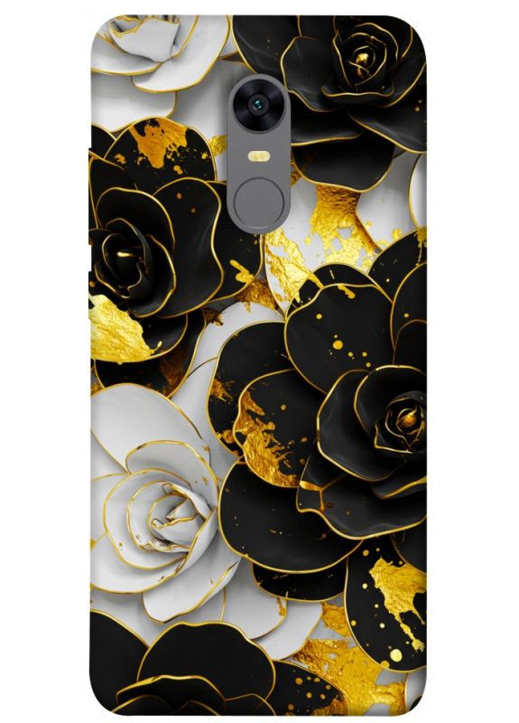 Чохол з принтом для Xiaomi Redmi 5 Plus, Note 5 (SC) для Сяомі, ксіомі редмі 5+, ноте 5 Flower black-white No Brand (338612078)