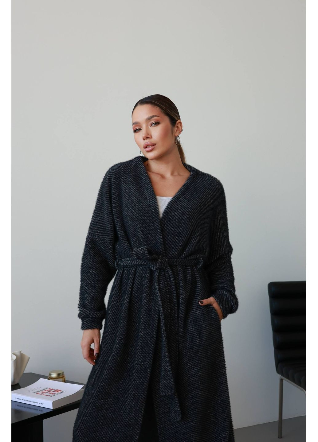 Графитовый демисезонный кардиган KaraMix