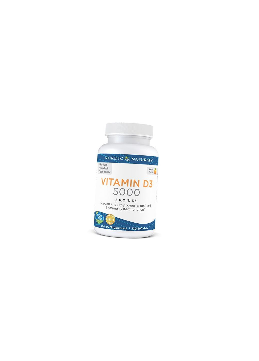 Витамин Д3, Холекальциферол, Vitamin D3 5000, 120гелкапс Апельсин (36352035) Nordic Naturals (293257071)