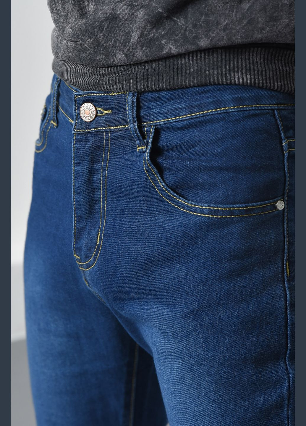 Темно-синие демисезонные джинсы мужские темно-синие Let's Shop