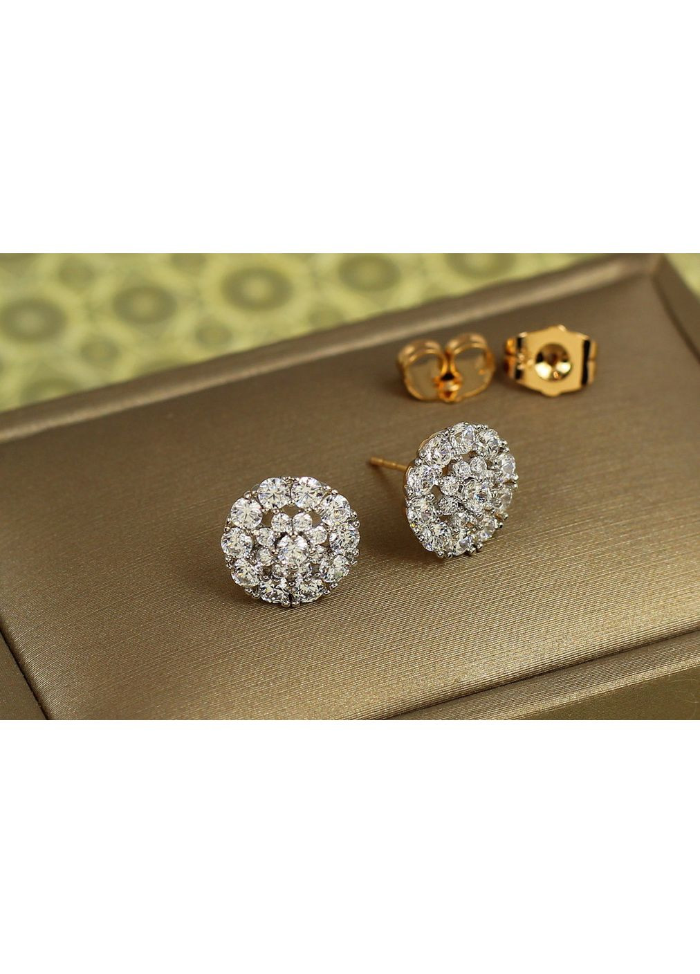 Серьги гвоздики Омега с родием 11 мм золотистые Xuping Jewelry (368895965)