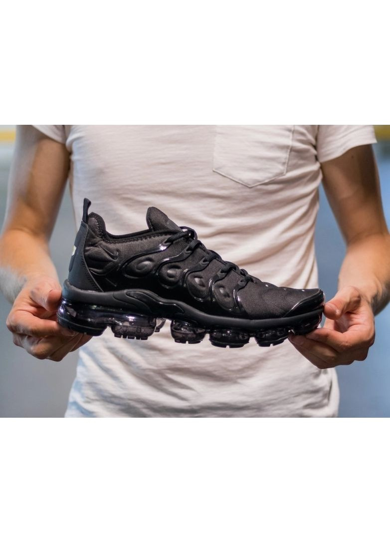 Кроссовки женские Nike Air VaporMax Plus Triple Black 924453-004 Найк Аир Вапормакс No Brand белые демисезоны (362206588)