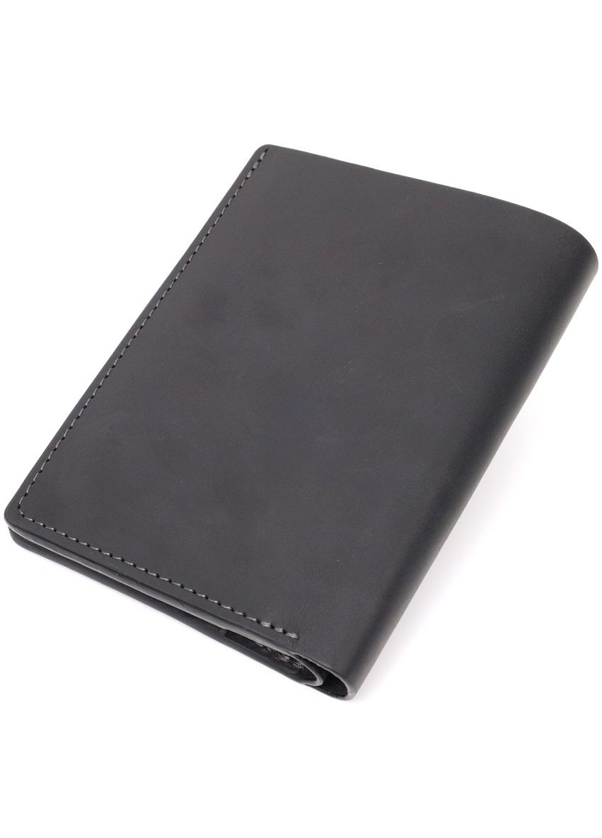 Кожаное портмоне с монетницей и держателем для AirTag мужское черное (sku_11623) No Brand (327819626)