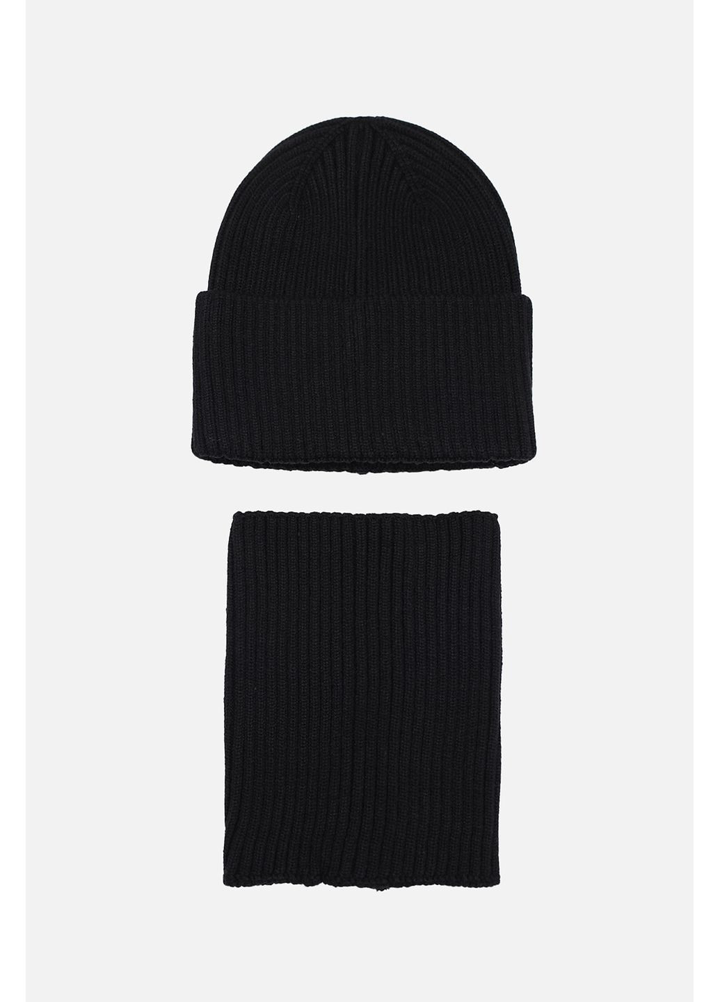 Комплект шапка-шарф для дівчинки колір чорний CB-00283326 Yuki (362185005)