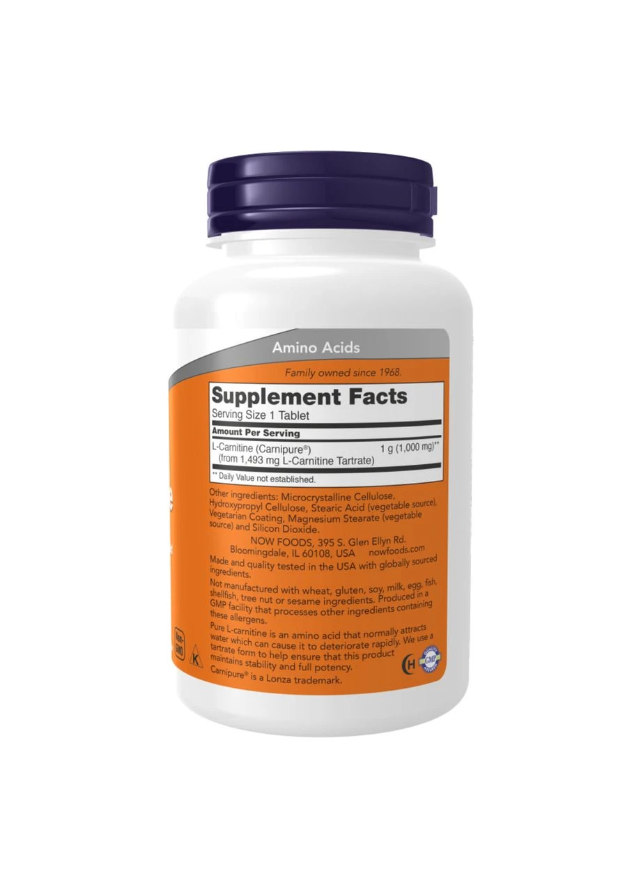L-Carnitine 1000mg - 100 tabs Now Foods (369399052)
