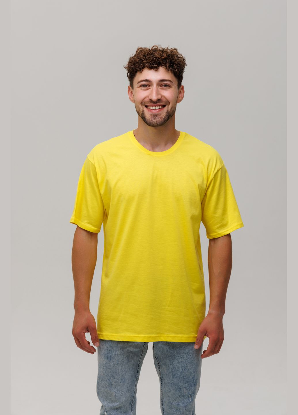 Желтая футболка мужская свободная Наталюкс 12-1343