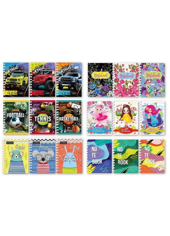 Блокнот А6 БП6-40, 40 листов, пружина боковая Апельсин (300276875)