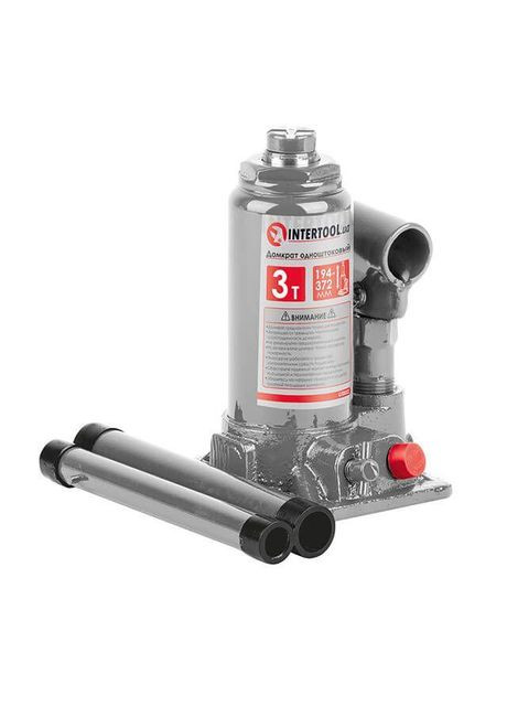 Домкрат гидравлический 3т 194-372мм. (в картон. уп.) (GT0022) Intertool (370432028)