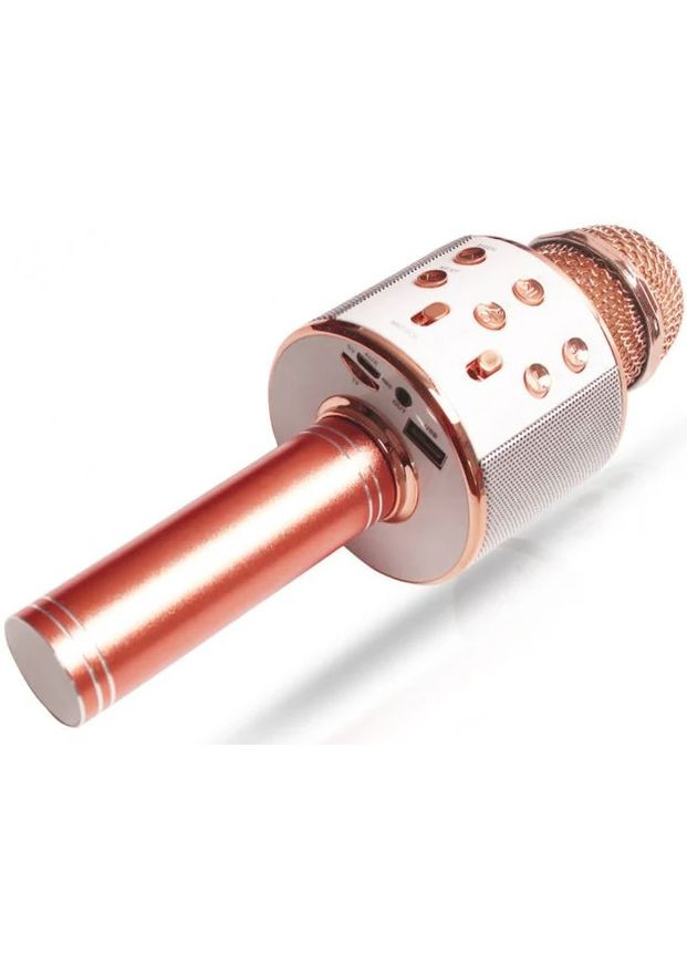 Ручний мікрофон WS-858 Bluetooth USB для дітей золото-рожевий (2046699670) No Brand (328261731)