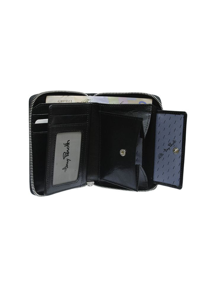 Шкіряний гаманець на блискавці чорного кольору Nevada 3767 nero Tony Perotti (303829956)
