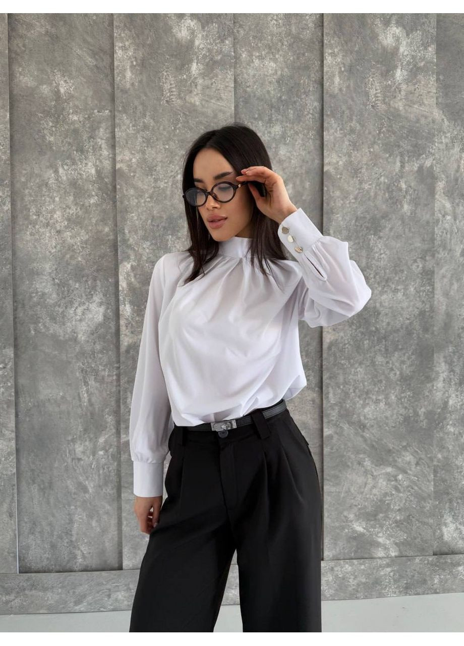 Белая классическая рубашка однотонная DK/DL Мода без кордонів