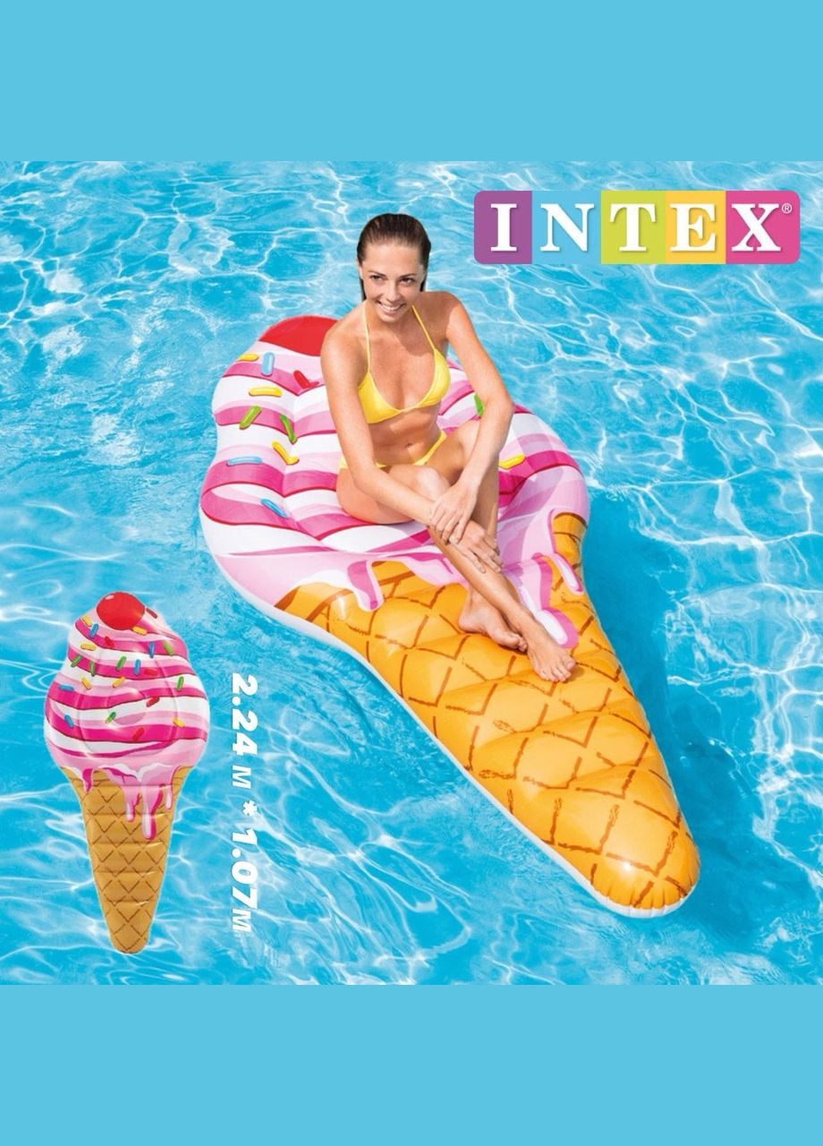 Детский надувной плотик для катания 58762 «Мороженое», 210-97-24см Intex (327797330)