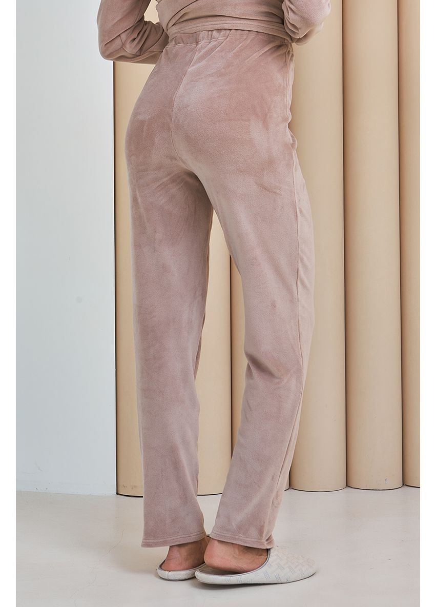 Теплый костюм для беременных и кормящих домашний велюровый цвет капучино Юла мама (363620716)