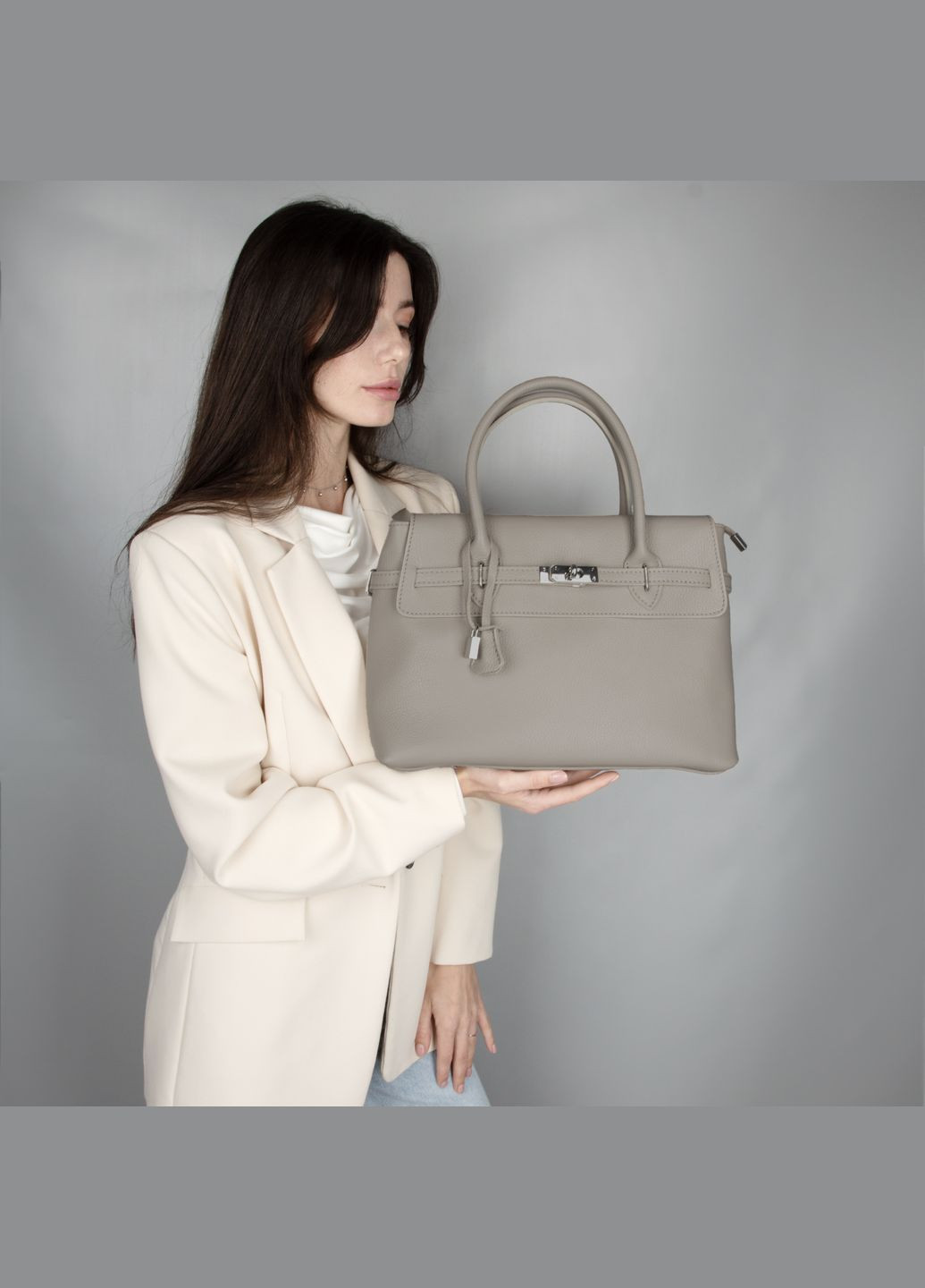 Сумка жіноча шкіряна 03542 велика капучіно Virginia Conti (324557753)