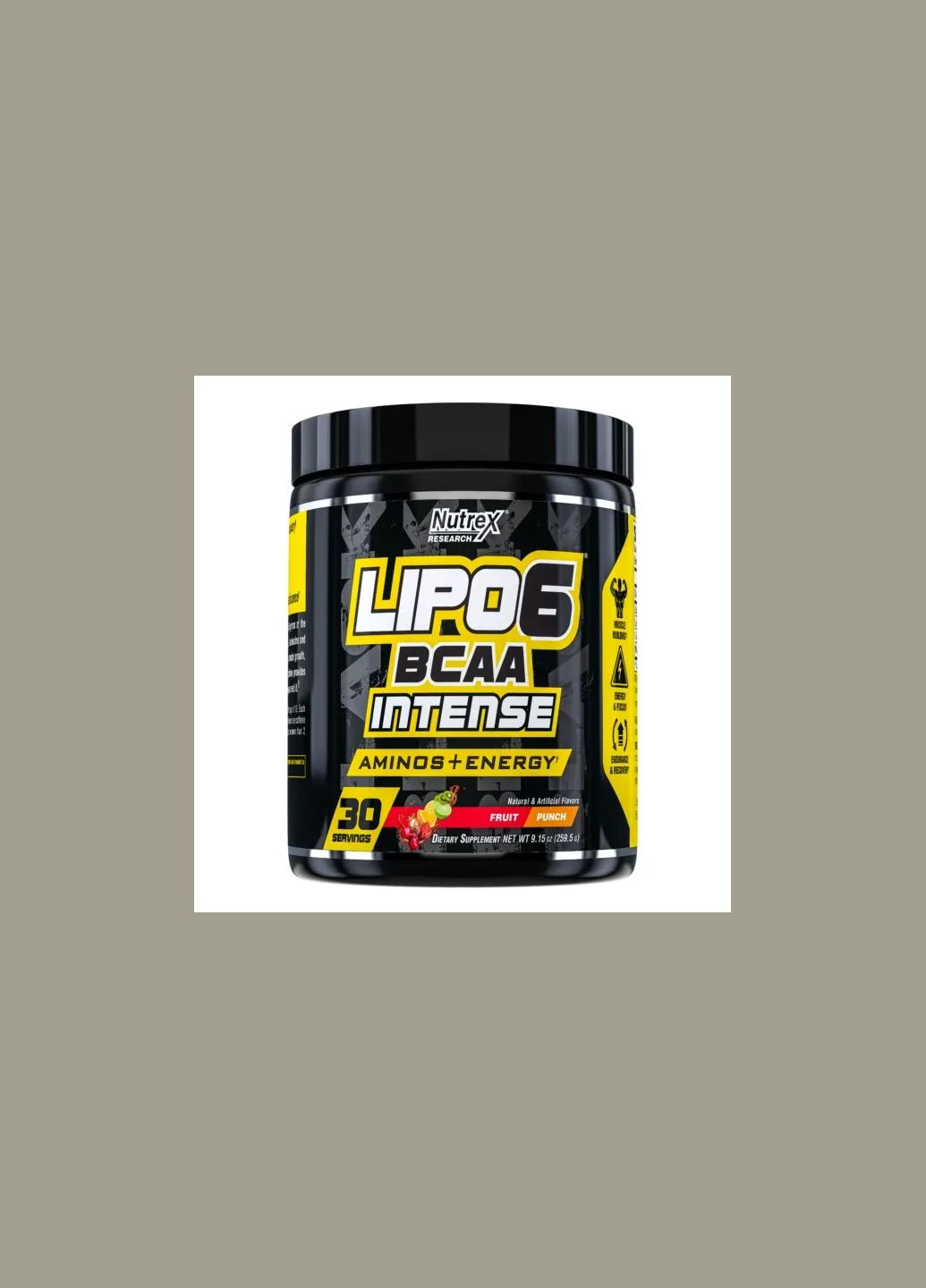 Бцаа з кофеїном Lipo6 Bcaa Intense Amino+Energy 295,5 г (30 порц.) Nutrex (348140070)