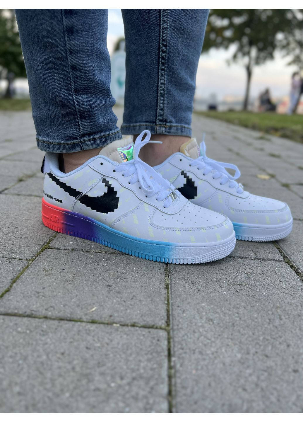 Цветные демисезонные кроссовки мужские nike air force have a good game найк аир форс 1 премиум No Brand