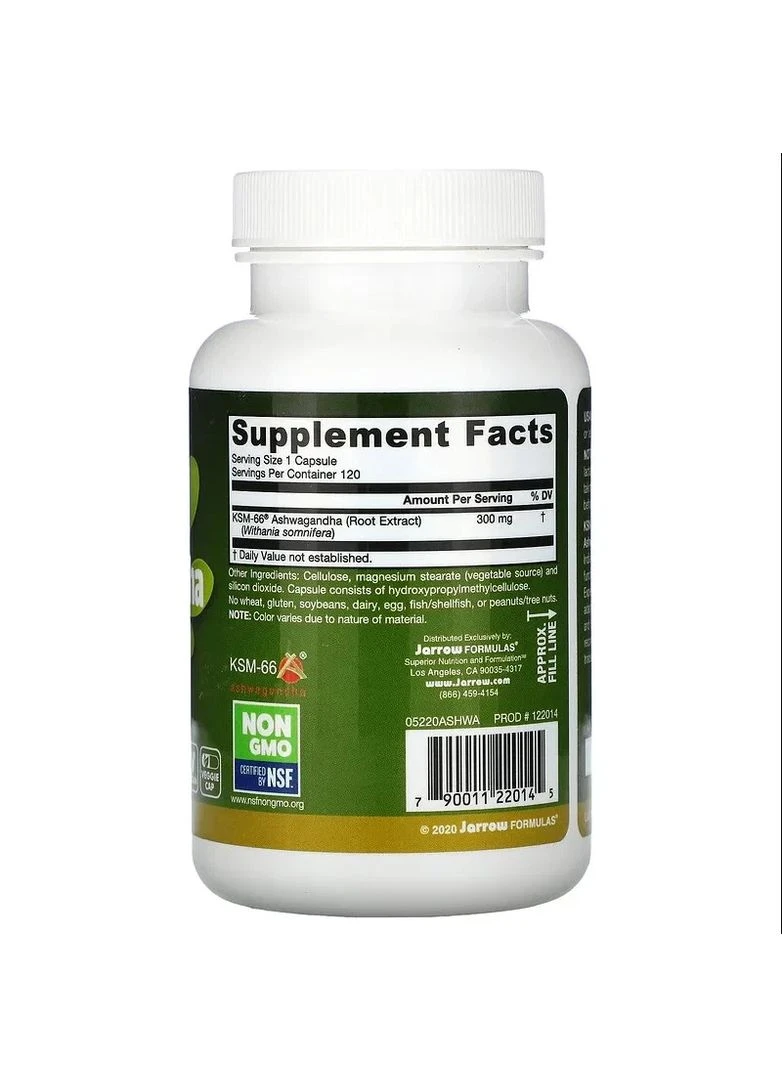 Ашваганда, 300 мг,, 120 капсул Jarrow Formulas (361118538)