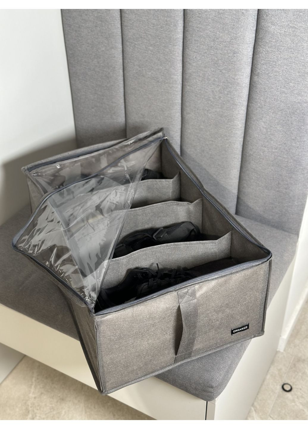 Органайзер для хранения демисезонной обуви до 44 размера на 4 пары 48*34*20 см (белый) Organize (356473631)