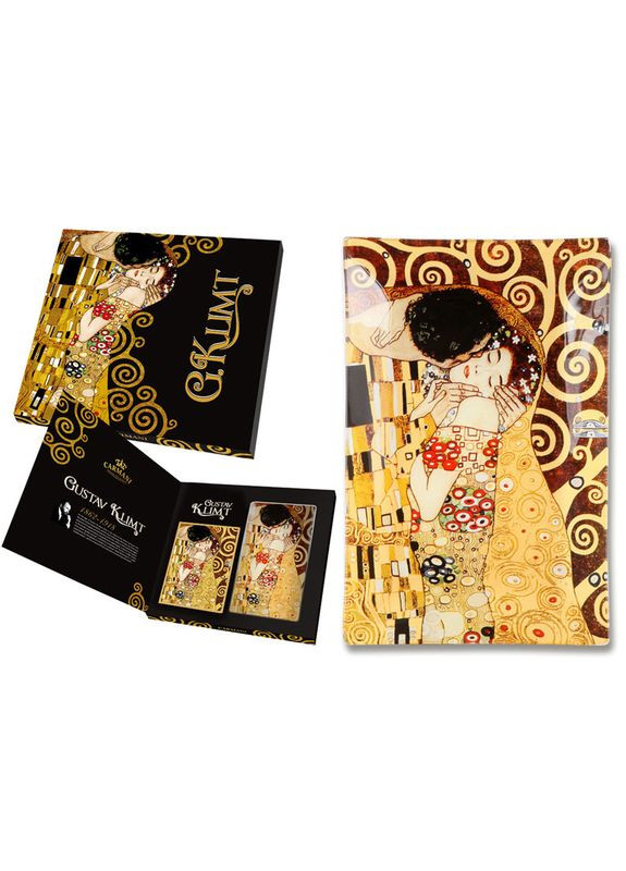 Скляна тарілка Г. Клімт Поцілунок Сarmani, 23х15 см Carmani (349832071)