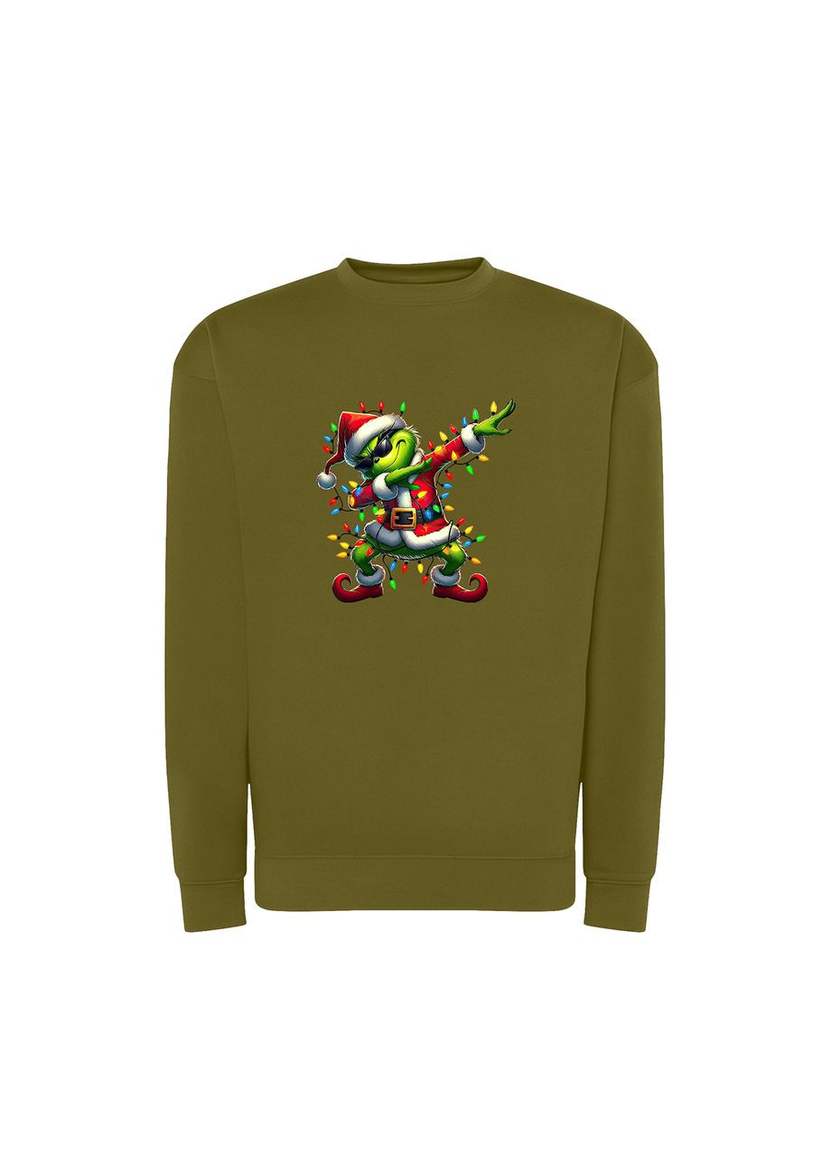 Хакі новорічний світшот з принтом "грінч на вайбі". the grinch (10114802912) ТiШОТКА (368566476)