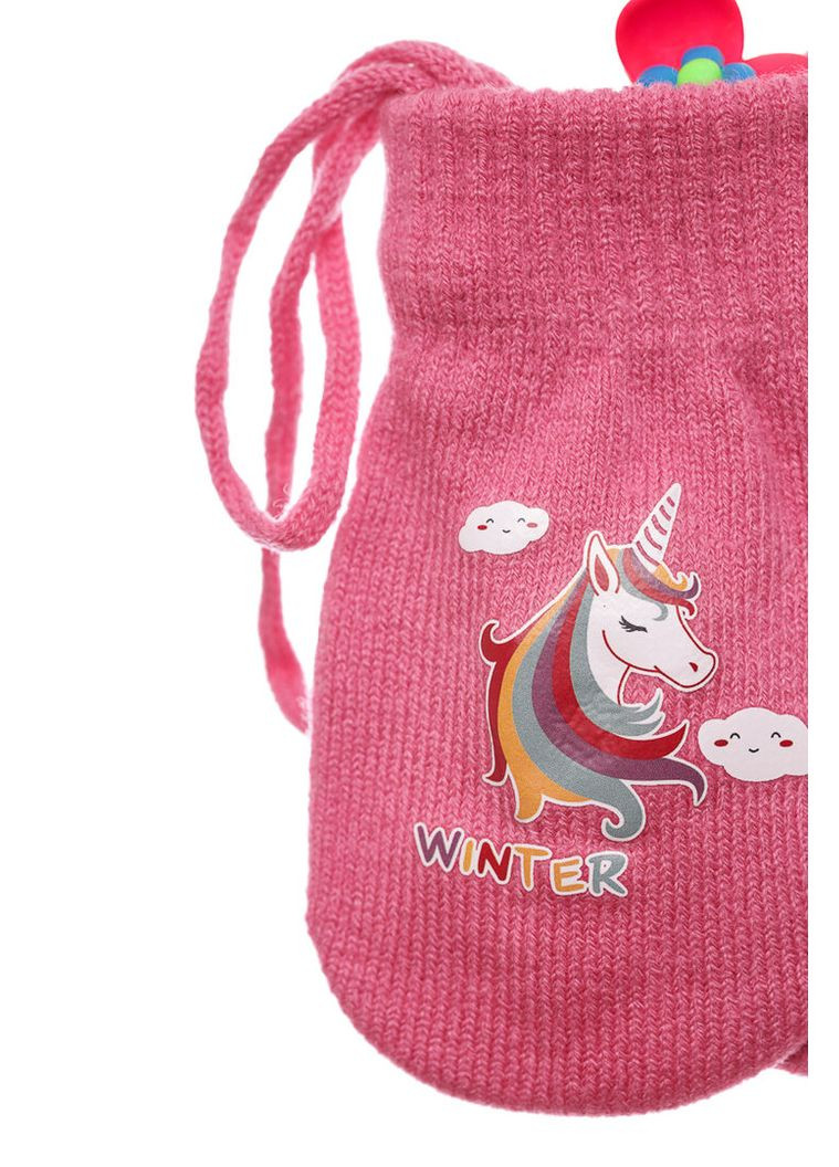 Варежки вязка для девочки с единорогом розовые 18м+ (51831) BABYKROHA (315721086)