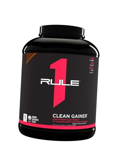 Комплексный гейнер с углеводами, Clean Gainer, Rule 1 2240г Ваниль (30408003) Rule One (322731921)