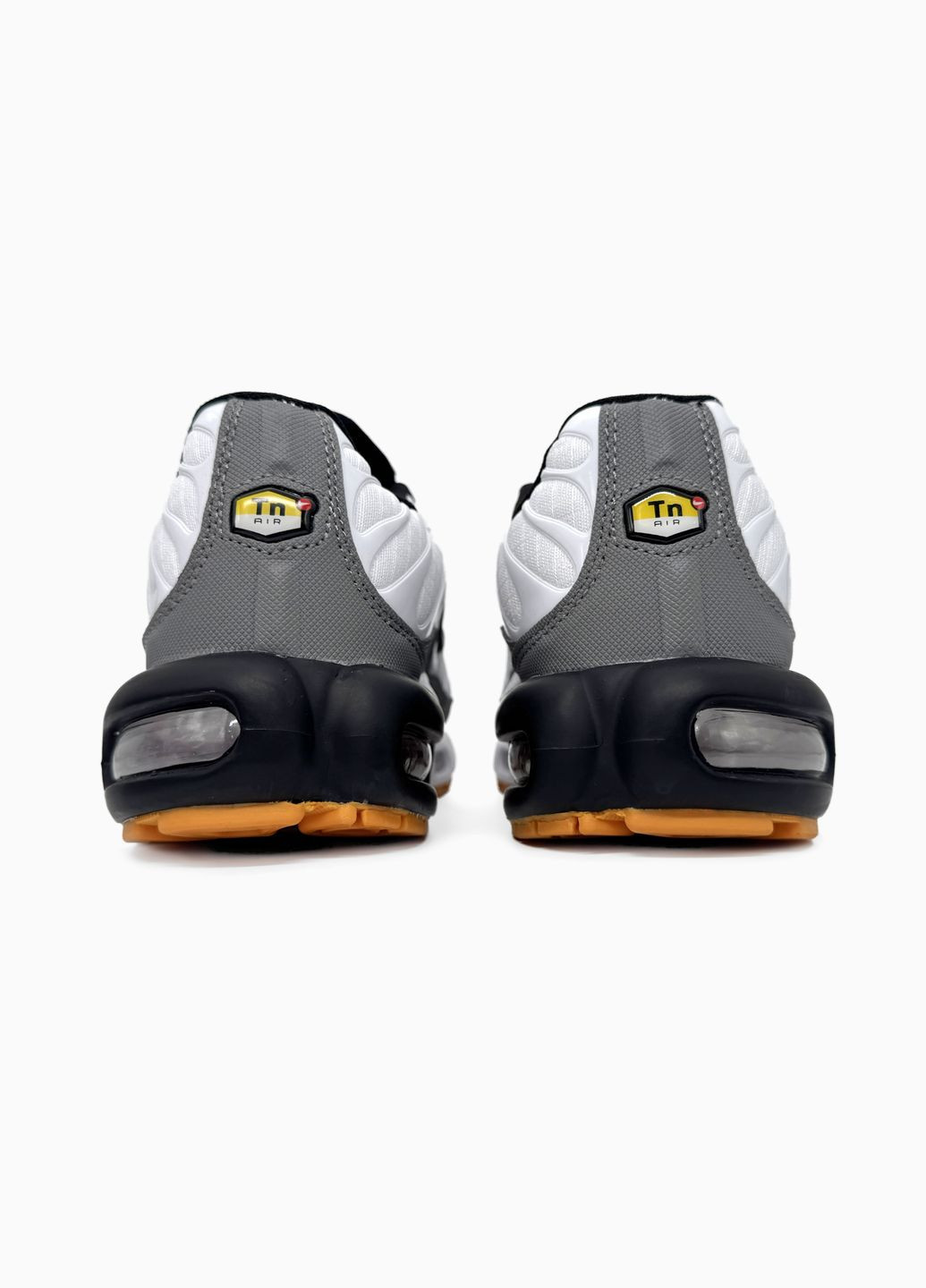 Білі Осінні кросівки чоловічі і жіночі nike air max tn plus white grey black orange | найк аір макс тн плюс білі No Brand