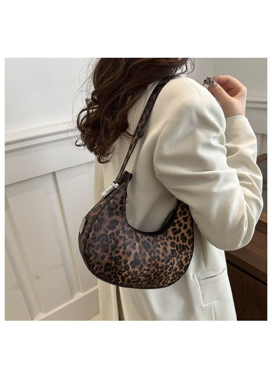 Жіноча сумка багет 6152 леопардова через плече No Brand (366871973)