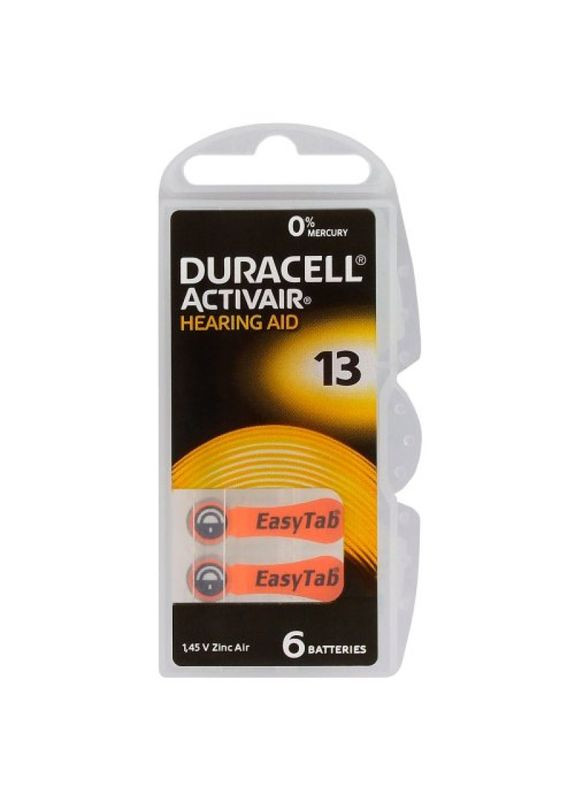 Батарейка Zinc air 1,4V ZA13/DA13/PR48 (290mAH) Duracell (370259407)