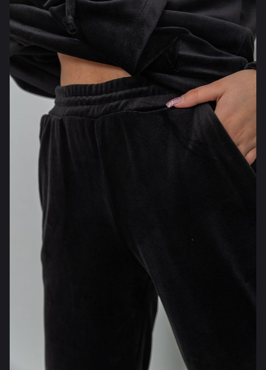 Спорт костюм жіночий велюровий з капюшоном, колір чорний, Ager (276393154)