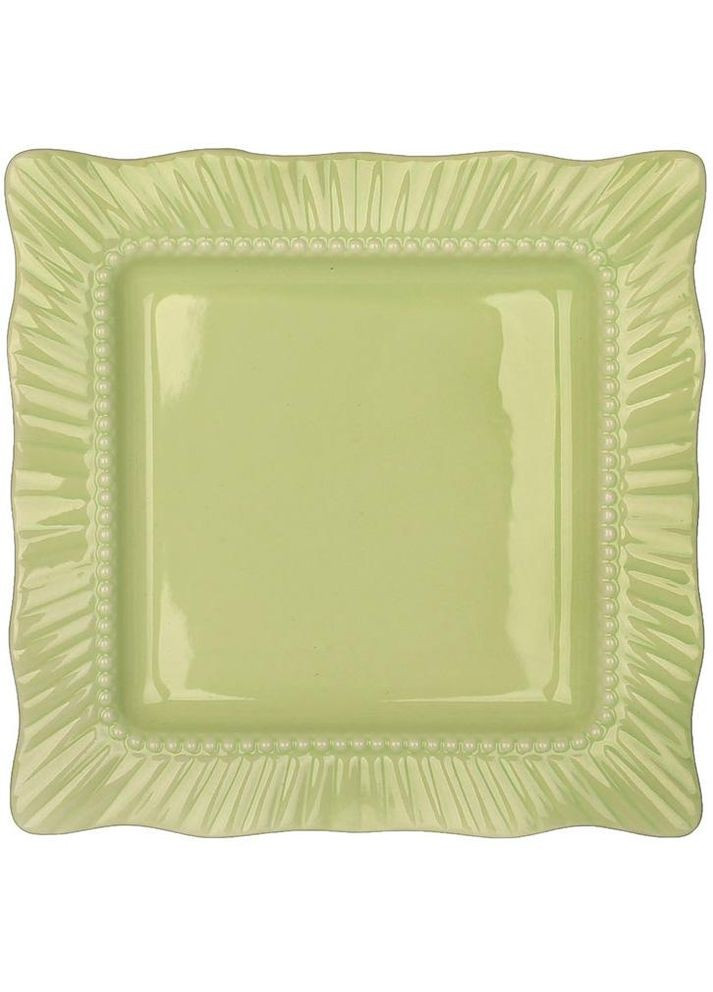 Тарілки керамічні Chalkida 30х30см, набір 6 квадратних тарілок, зелені BonaDi (372171471)