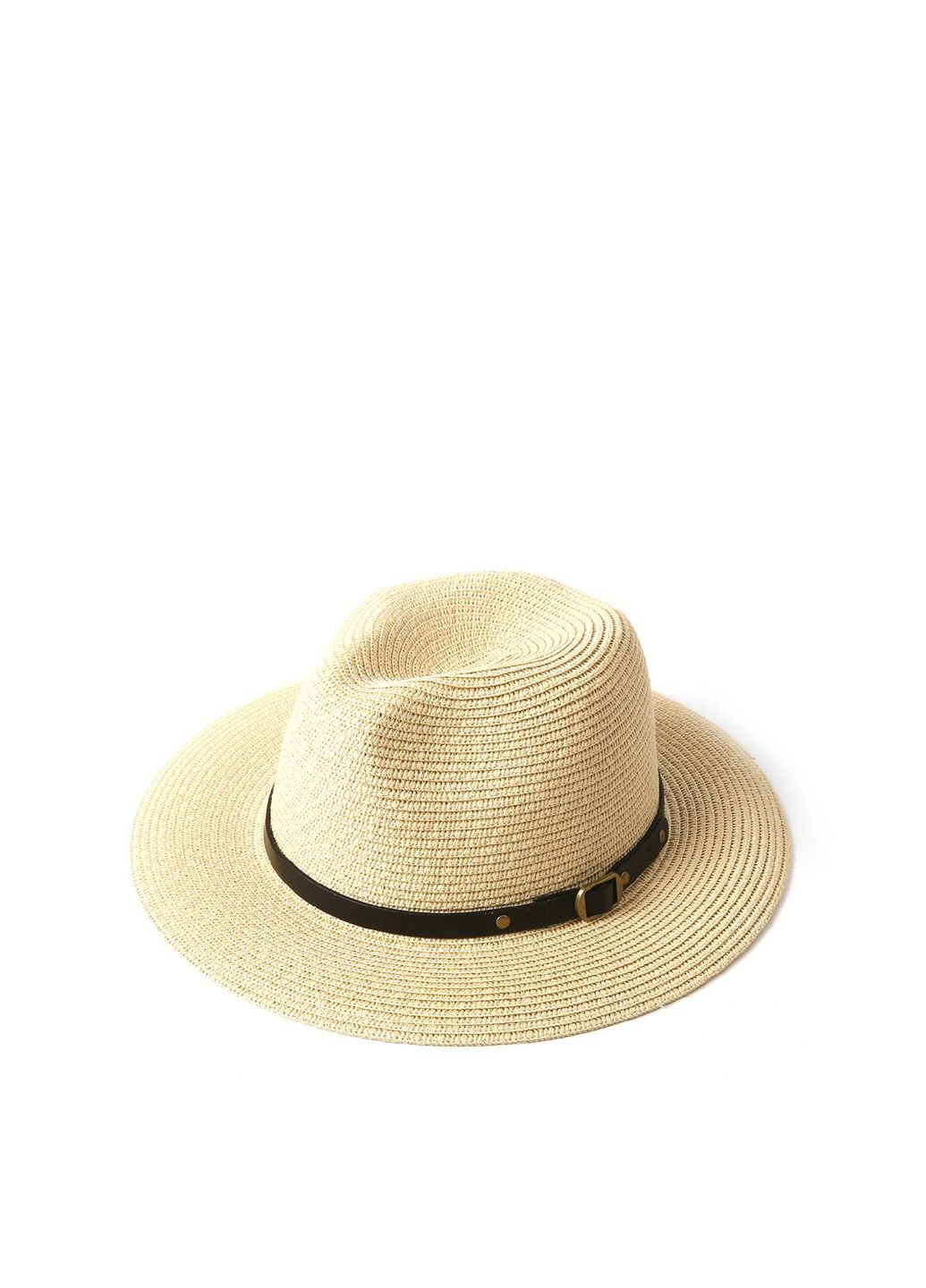 Шляпа федора женская бумага бежевая BRIDGET LuckyLOOK 844-064 (289478361)