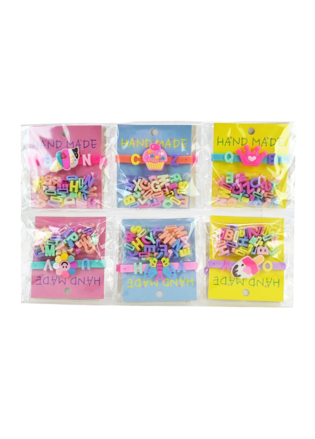 Дитячий браслет з піном і змінними буквами Hand Made, в асортименті - No Brand Cel241108 (371926299)