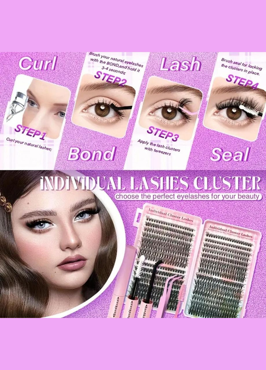 Набір для самостійного нарощування вій вдома 640 пучків (3D, 4D, 5D, 6D) China (322871953)