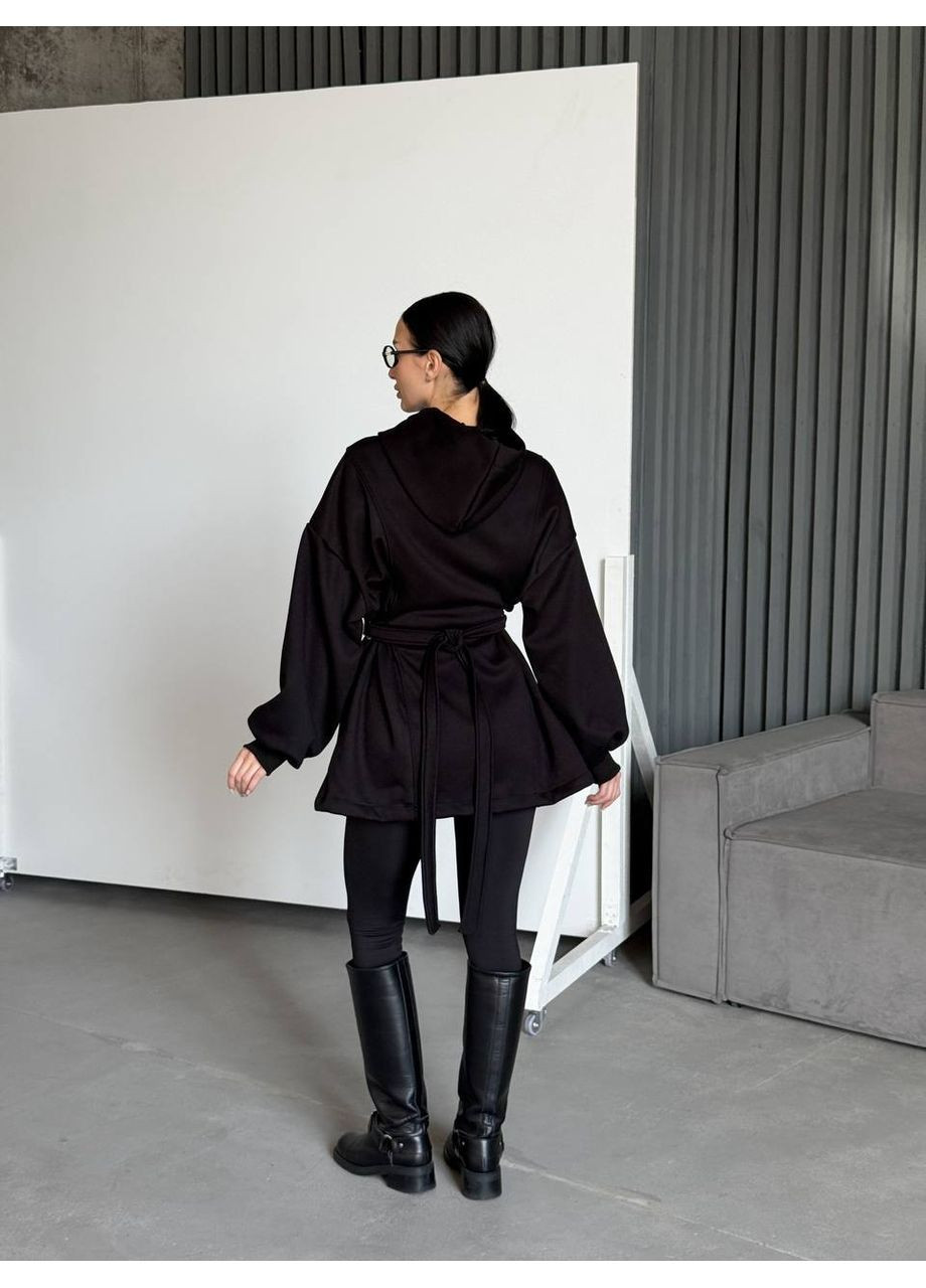 Чорна повсякденний жіноча сукня-худі вільного крою сукня-худі Avanti однотонна