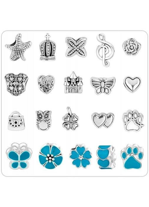 Детский набор для творчества для создания шарм браслетов и колье. из бусин в подарочной коробке 63 шт. No Brand (362700339)