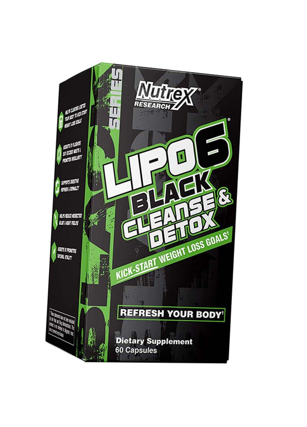 Липо 6 жироспалювач очищення та детокс Lipo-6 Black Cleanse & Detox 60 капс Nutrex (292710609)