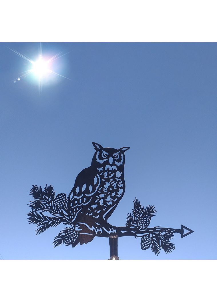 Флюгер на дом Сова, Пугач, флюгер на крышу из металла 2 мм. No Brand (368896352)