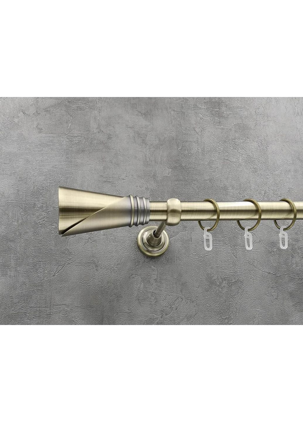 Карниз Дункан гладкая штанга одинарный открытый 25 мм 200 см Антик Quadrum (352782510)