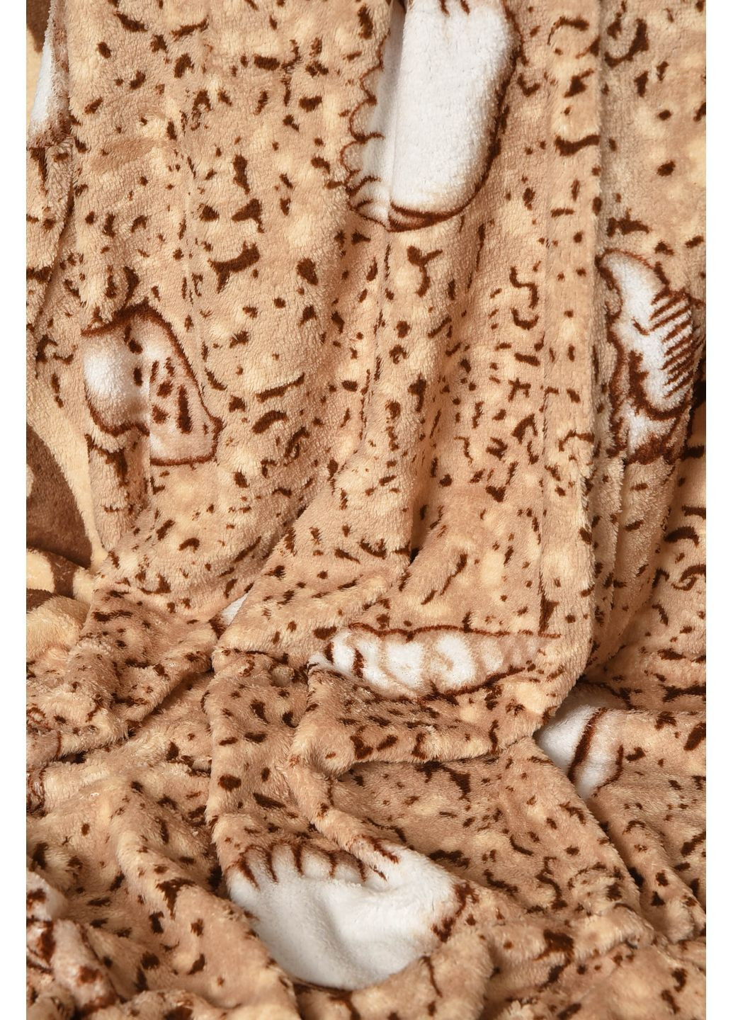 Плед бежевого цвета с принтом размер 200*220 Let's Shop (362475617)