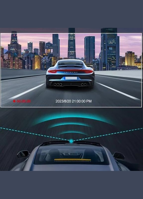 Автомобильный видеорегистратор SV3 Full HD 1080P на 3 камеры с камерой заднего вида 2шт Lesko (349729724)